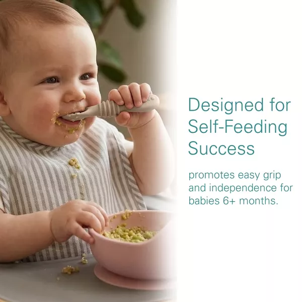 Sperric Silicone Baby Feeding Set, Suction Bowls w/ Lids, 4‑Pack Weaning Spoons & Fruit Feeders, Freezer Dishwasher Safe