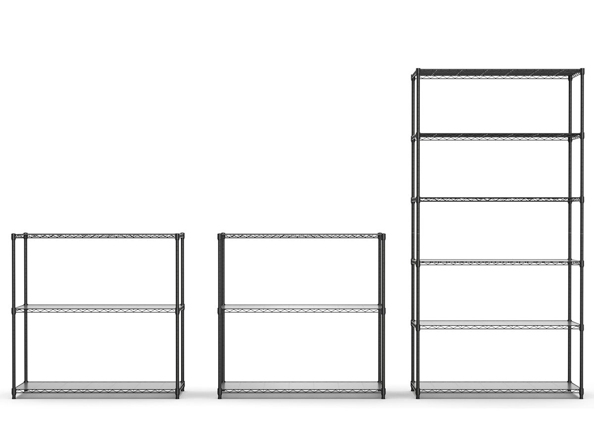 Flynama 2 Pack 3 Tier Wire Shelving Chrome Multi Purpose Organizer for Kitchen Easy Assembly