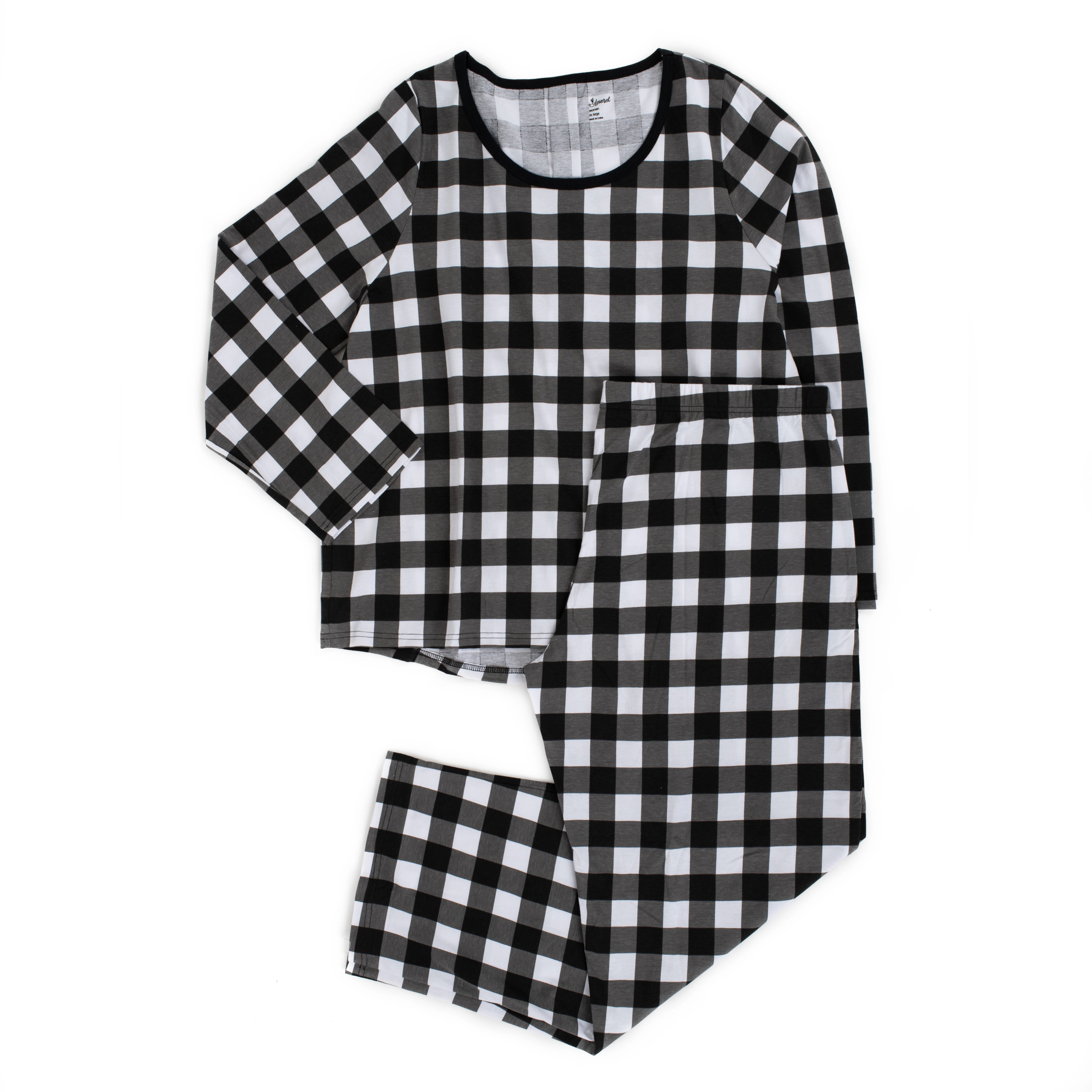 Leveret Women's Holiday Buffalo Plaid Cotton Pajama Set