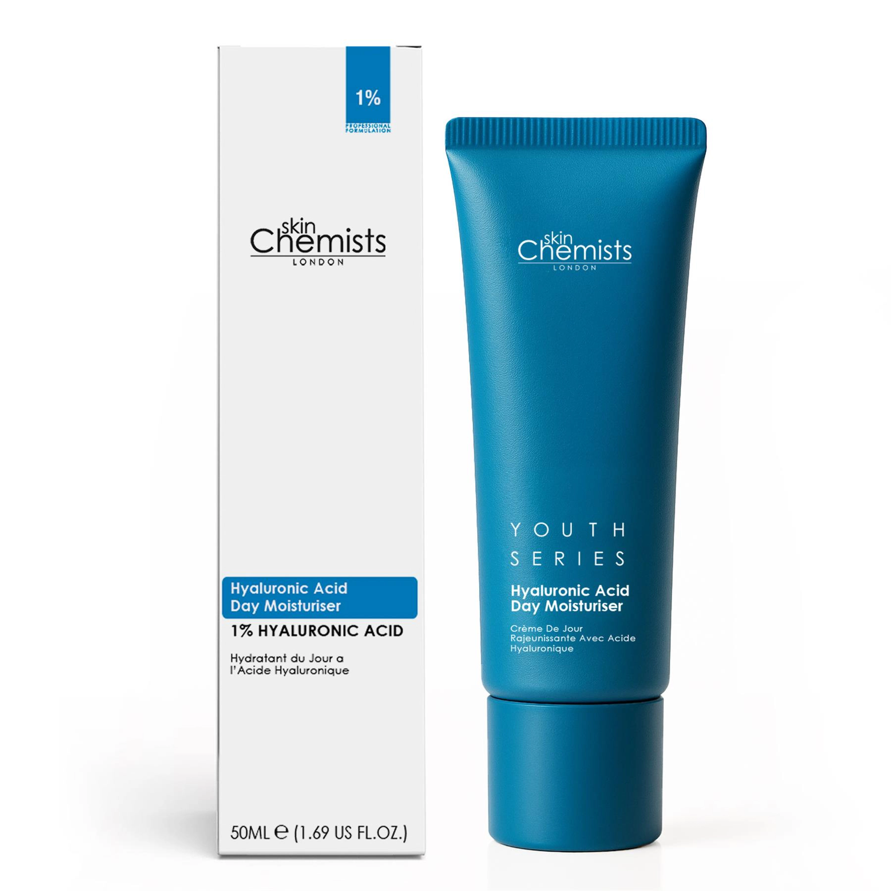 skinChemists Hyaluronic Acid Day Moisturiser 50ml - Hydrating Anti-Aging Cream for Dryness, Fine Lines & Wrinkles