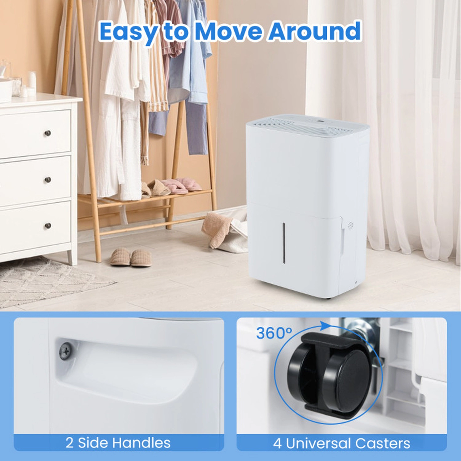 SUGIFT White 6000-Sq-Ft 94.5-Pint Dehumidifier with Pump Drain Hose and 24H Timer 13-in W 9-in D 19.5-in H