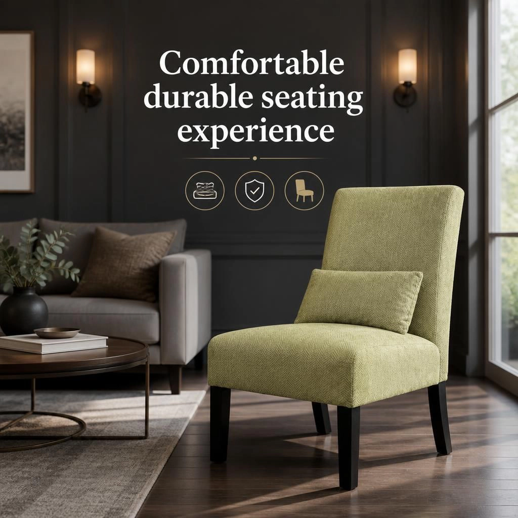GOODSILO Modern Upholstered Armless Accent Chair for Indoor Seating