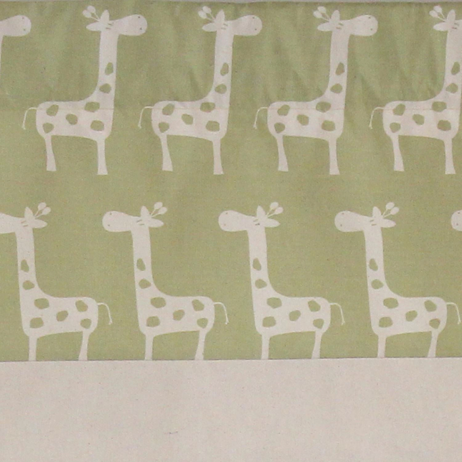 RLF Home Girafee Banded 100% Cotton with Fully Lined 3" Rod Pocket Valnance for Windows 50" x 15" Fern