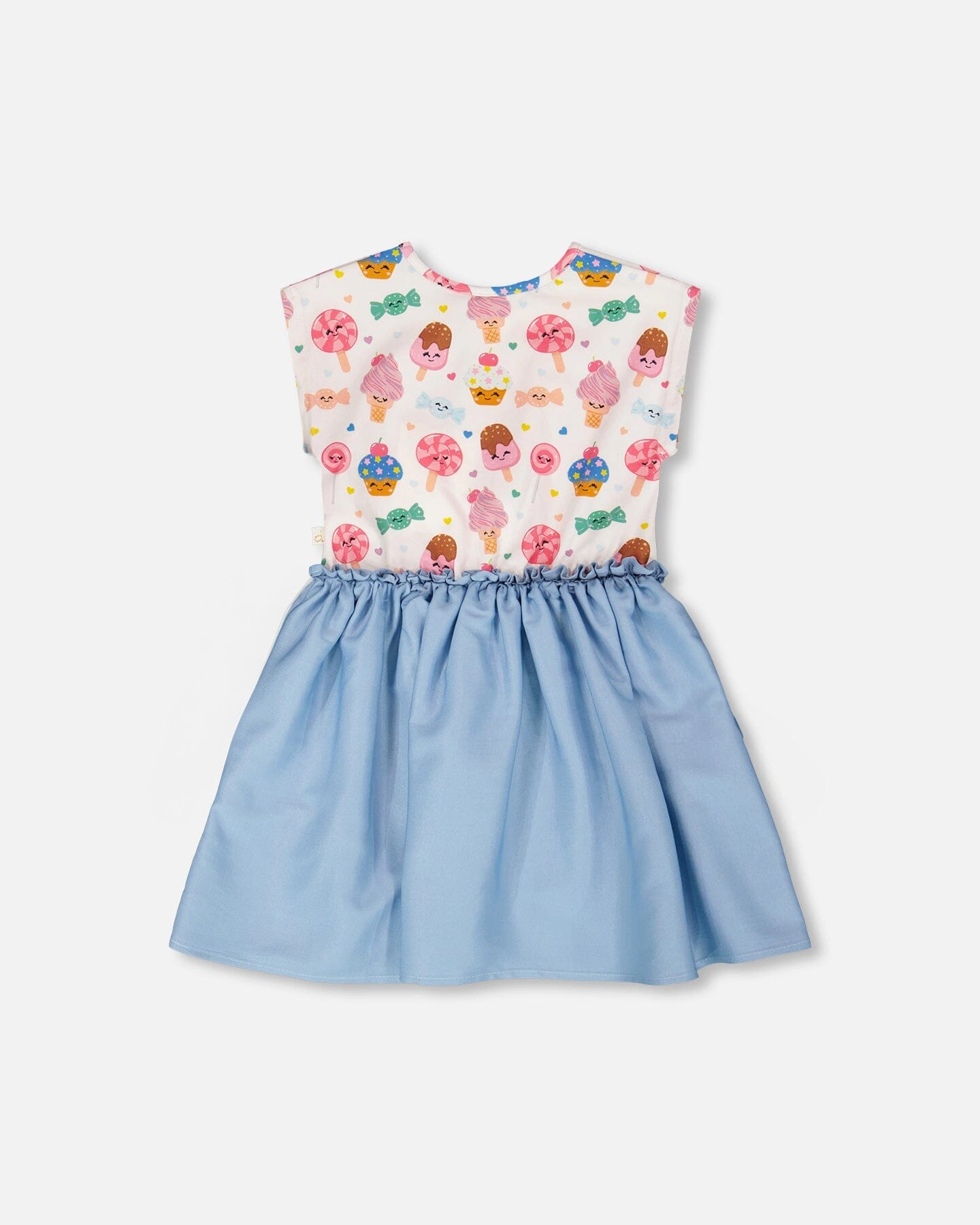 Deux par Girls Bi-Material Dress Candy Print