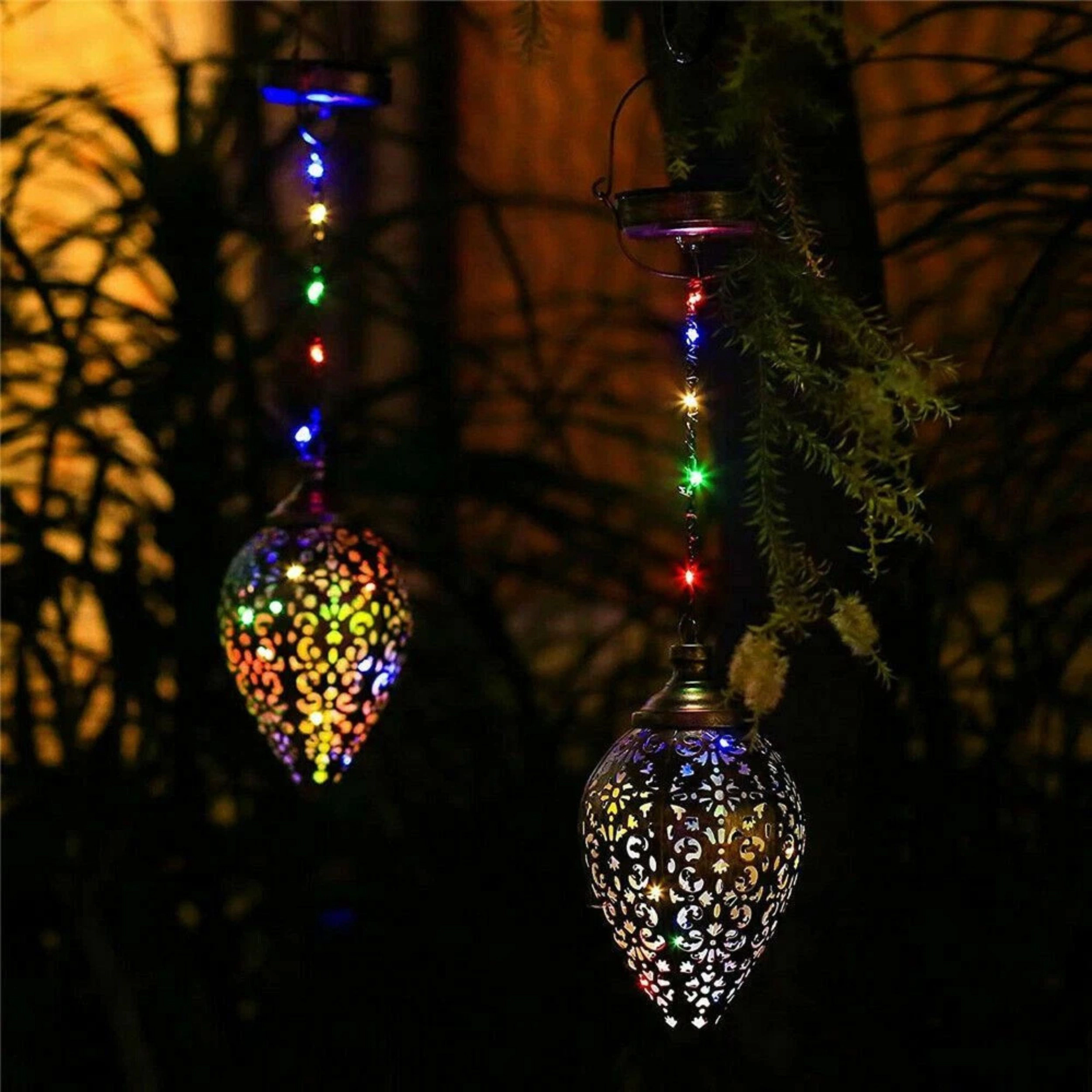 Home Collection Solar Powered LED Hanging Lantern Garden Light Rechargeable