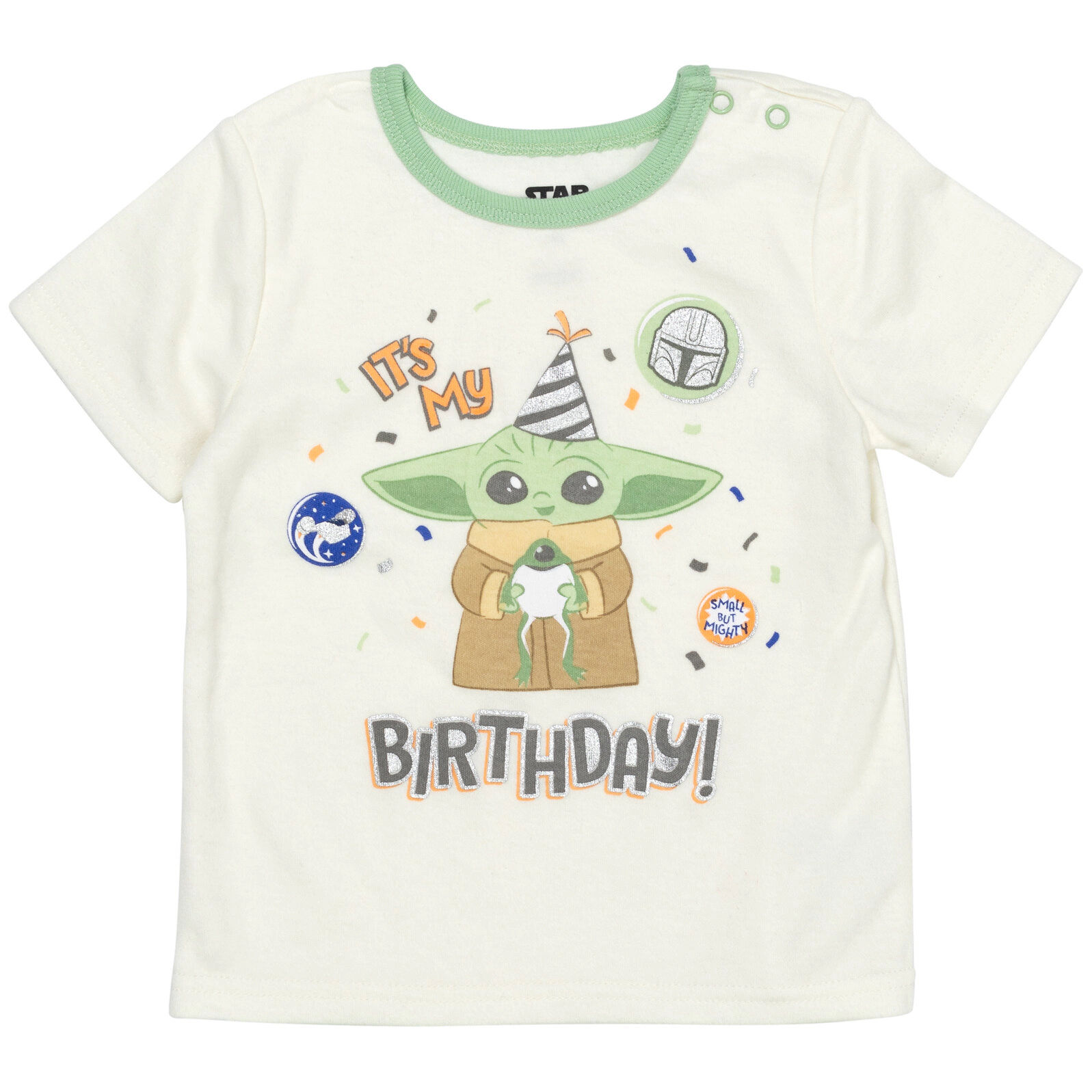 Star Wars The Mandalorian Grogu Baby Birthday Tee Diaper Cover and Hat Set
