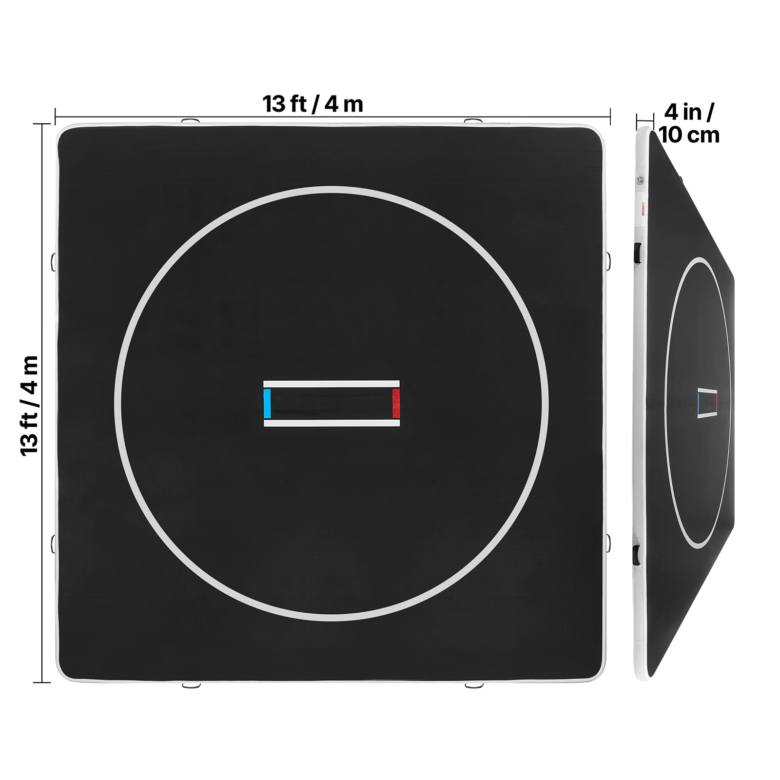 HONGGE Wrestling Mat Inflatable Martial Arts Thick Mat for Home Gym Exercise PVC Foldable Training Mats with Circles