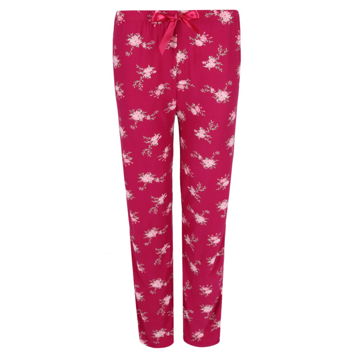 Elegant Emily Women's Plus Size Burgundy Floral Pajama Set
