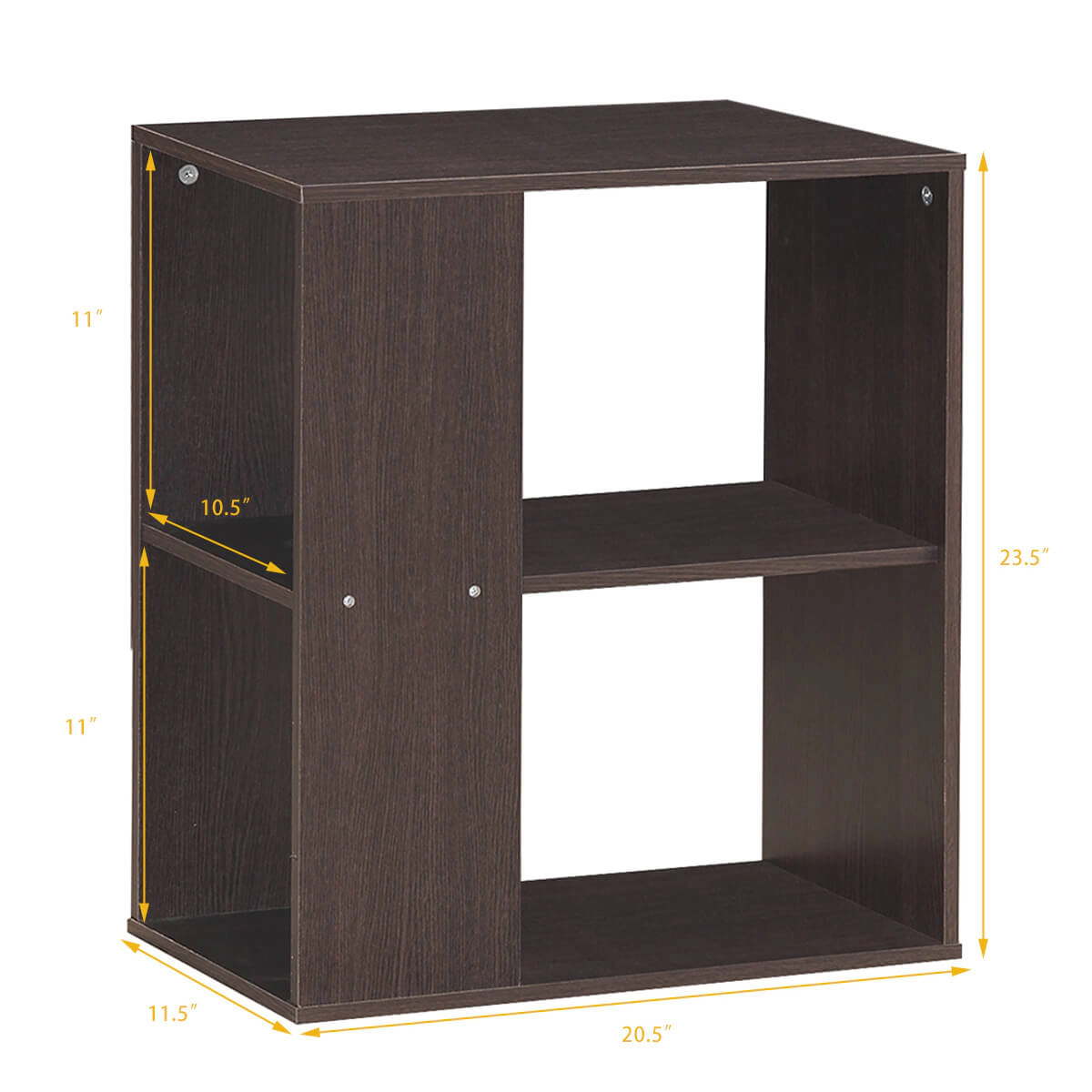 SUGIFT 3-Tier Side End Table with Open Storage Shelves 25-lb Capacity Brown