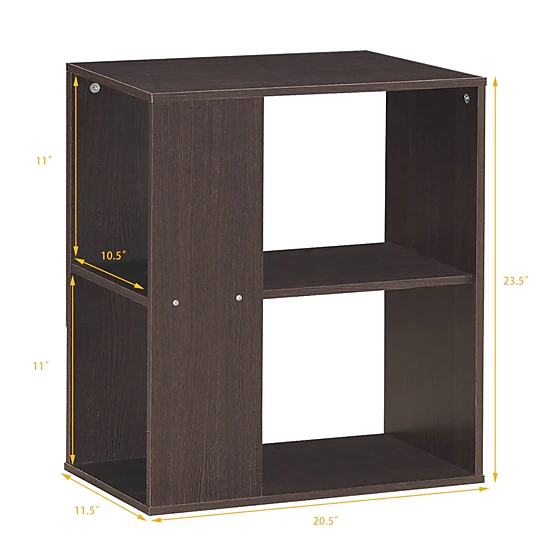 LJG 2-Tier Side End Table with Storage Shelves