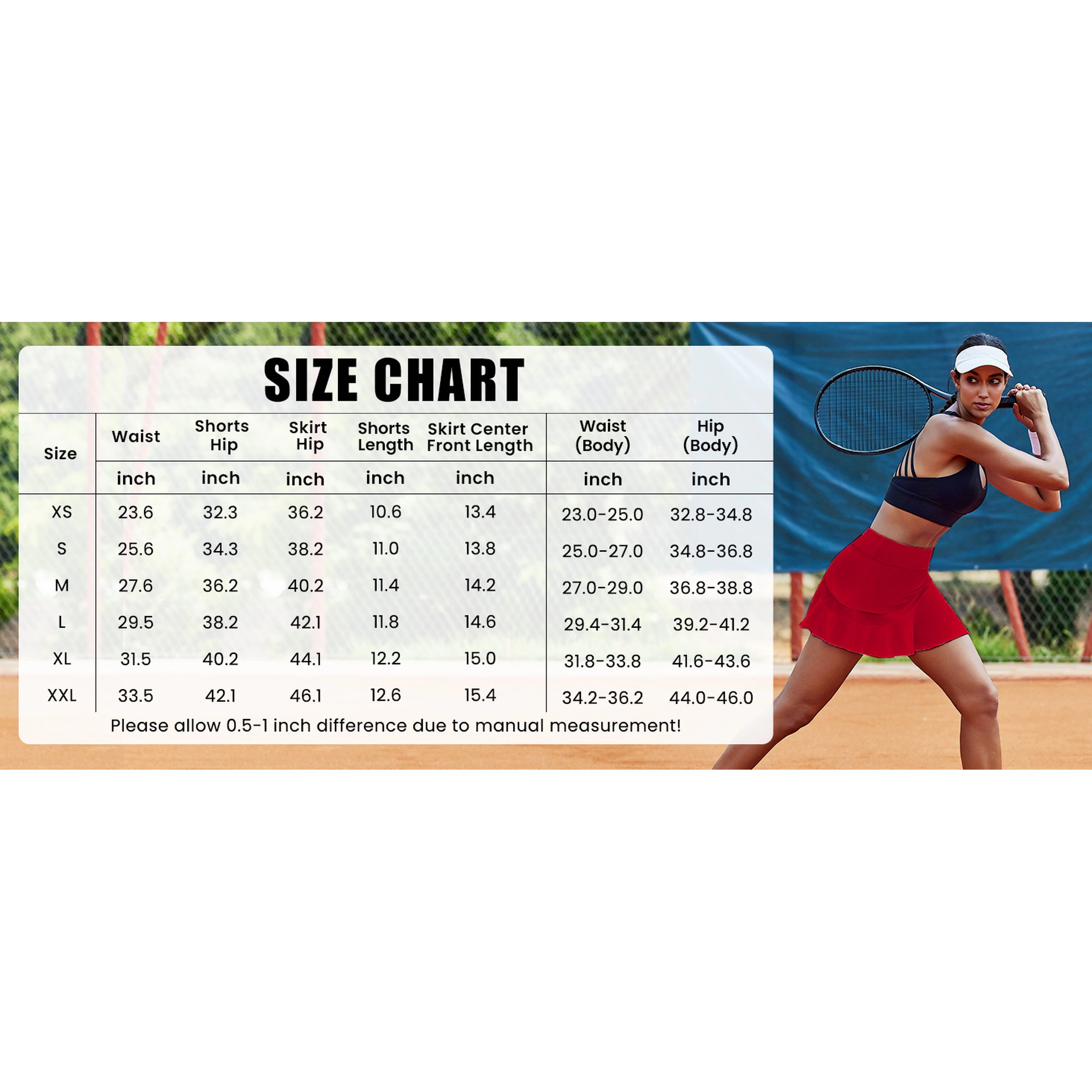 Ekouaer Women's High Waist Pleated Athletic Tennis Skirt Skort