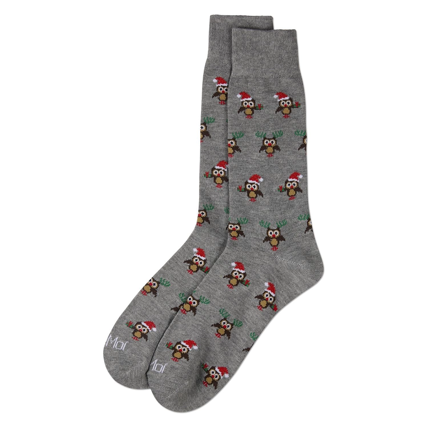 MeMoi Men's "Owl" Graphics Holiday Novelty Crew Socks