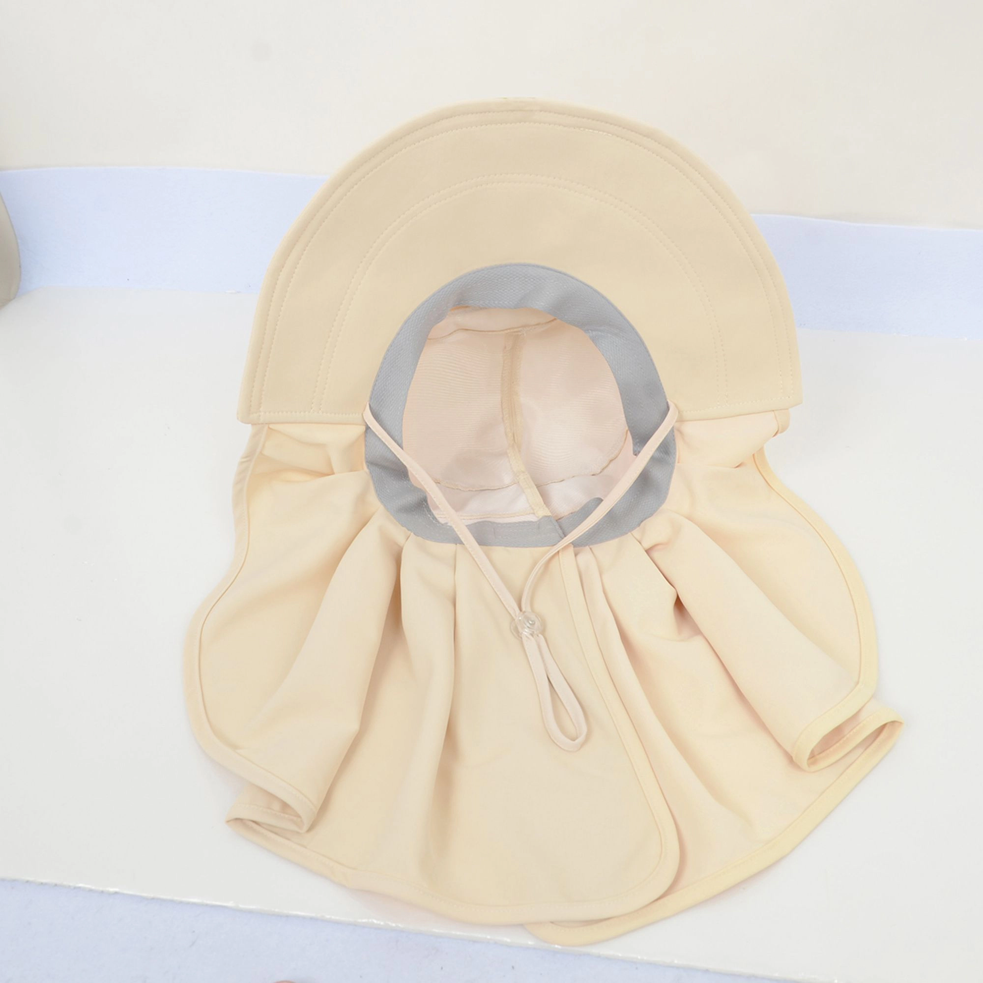 Anna-Kaci Womens Wide Brim Sun Hat UV Protection Flap Design with Back Bow Detail and Adjustable Chin Strap
