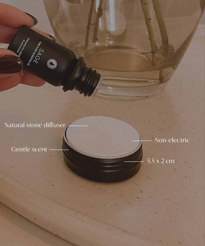 Bursera Ceramic Diffusing Stone, Black
