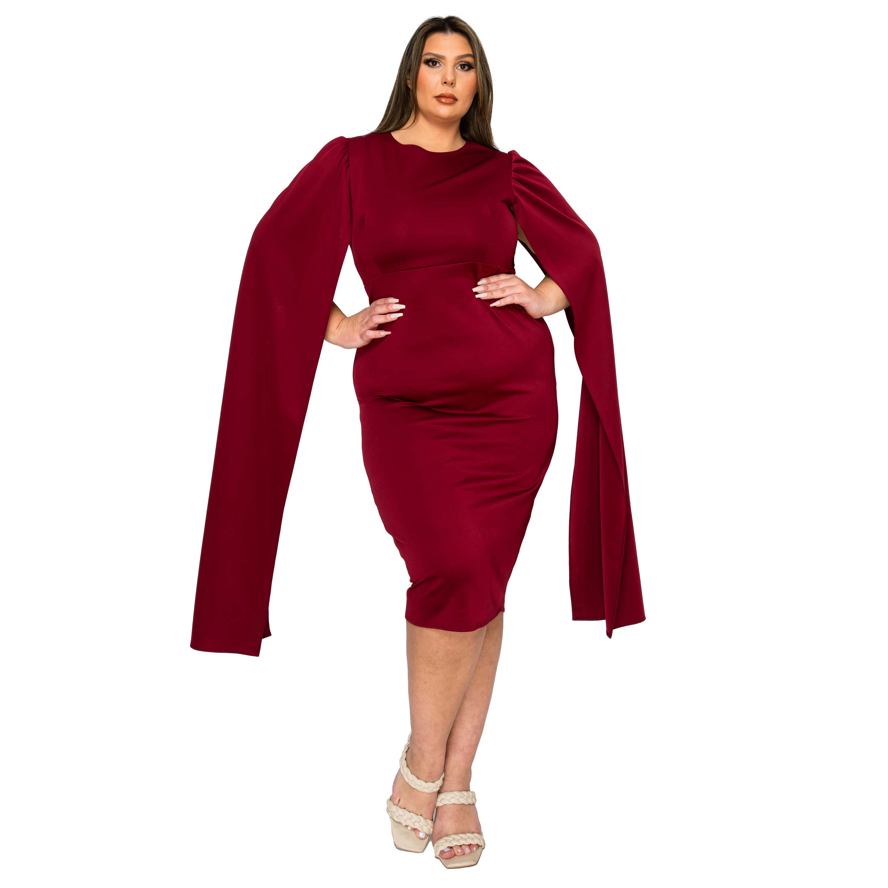 L I V D Women's Plus Naomi Cape Dress