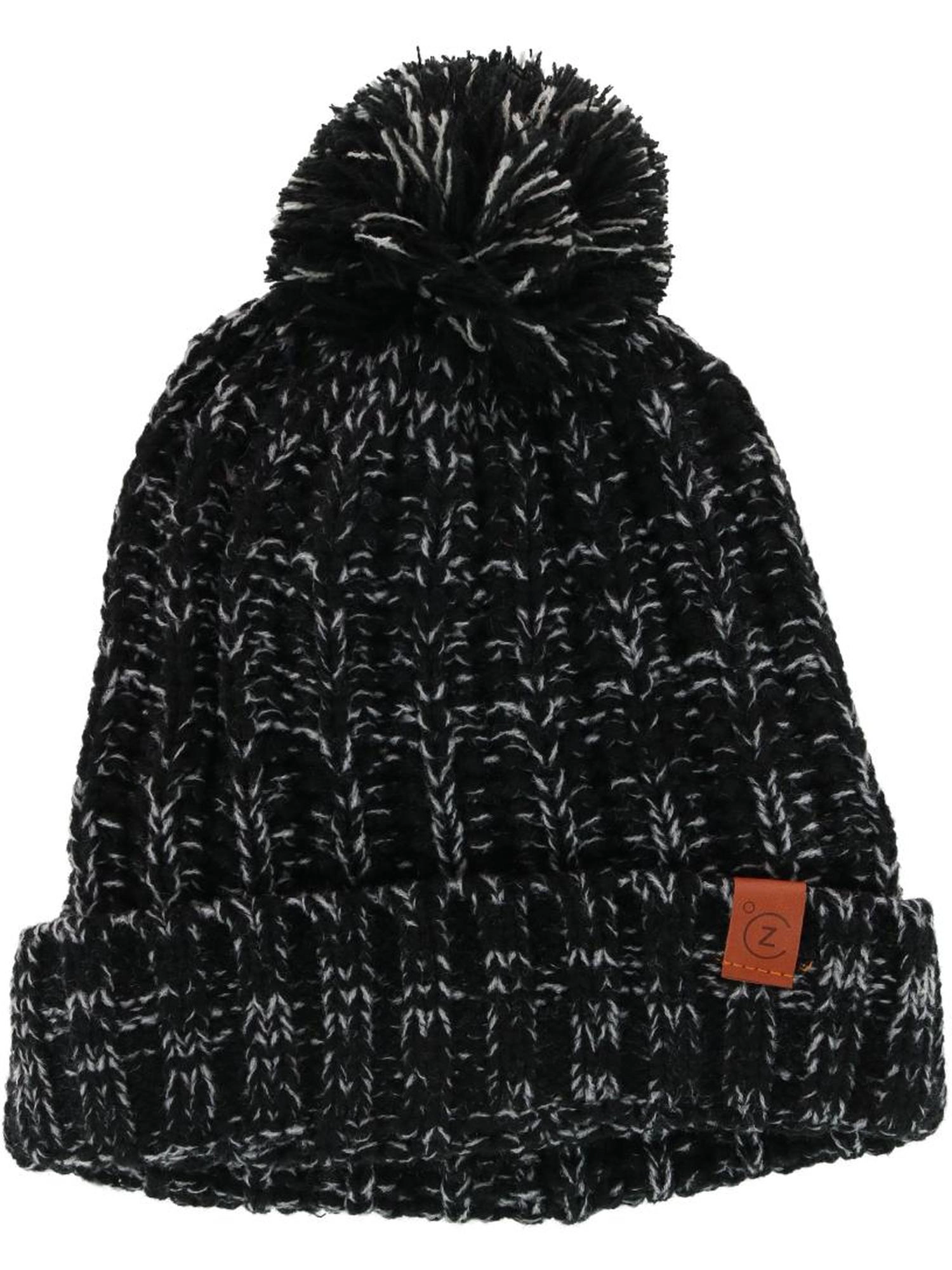ClimaZer0 Women's Sherpa Lined Knit Winter Beanie Pom Hat