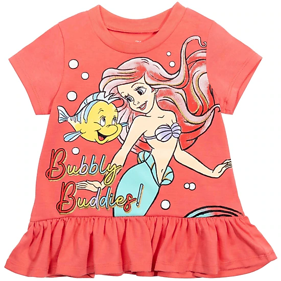 Disney The Little Mermaid Princess Ariel Girls' Glitter T-Shirt and Leggings Set