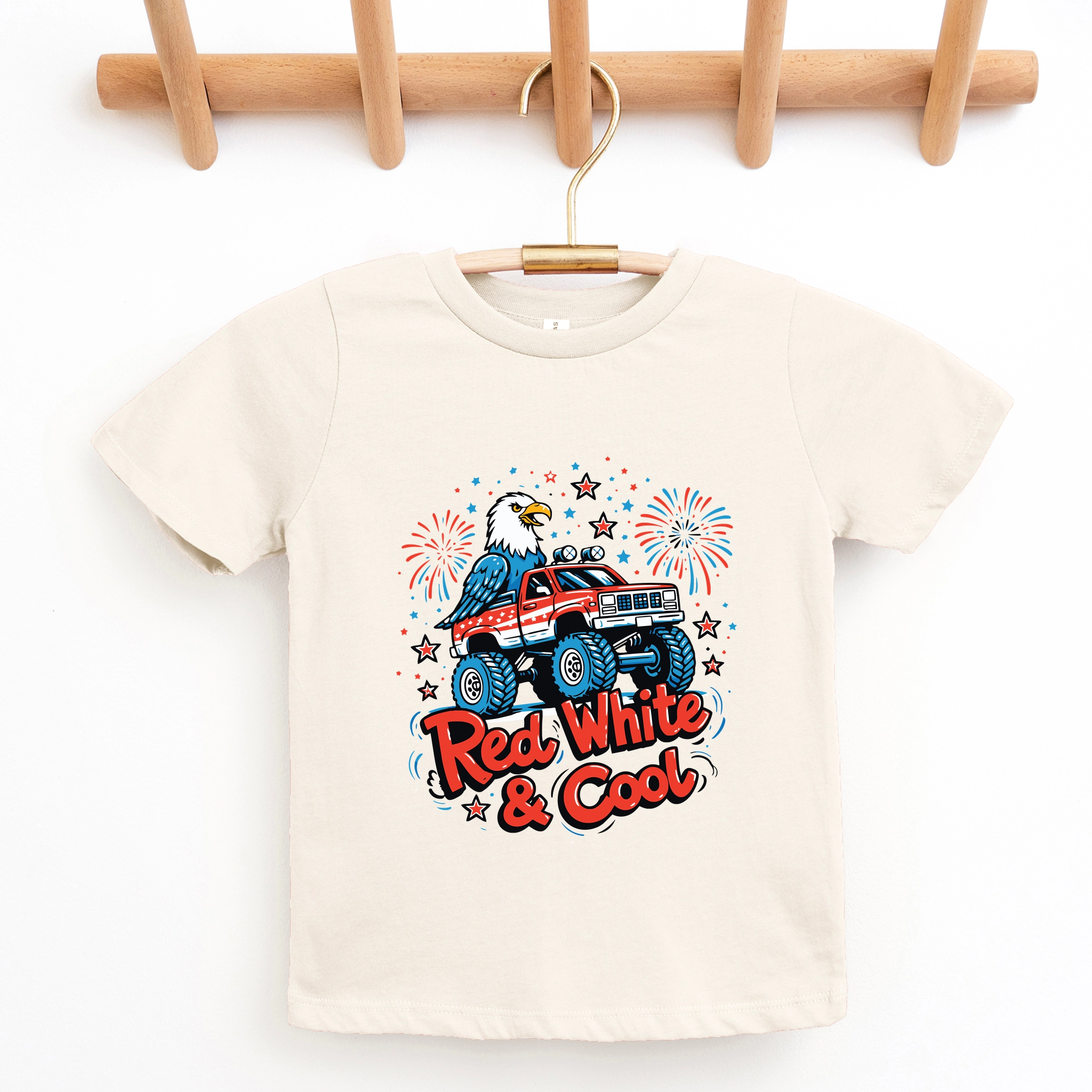 The Juniper Shop - Red, White & Cool Truck Eagle Youth Short Sleeve Graphic T-Shirt