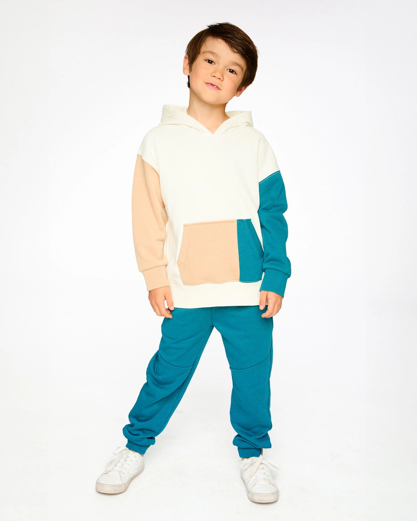 Deux par Deux Boys French Terry Cross Seam Drawstring Waist Sweatpants
