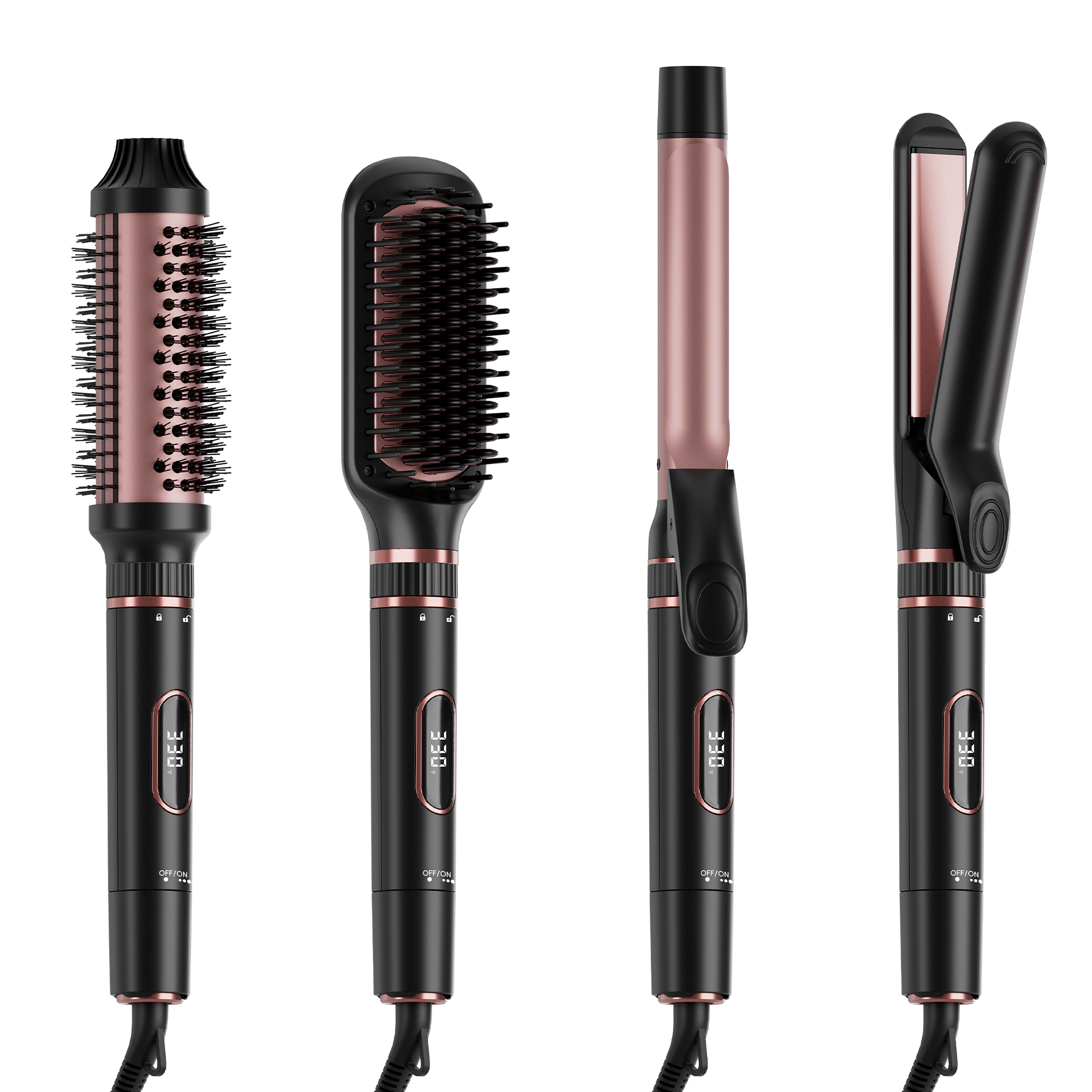 NICEBAY Thermal Hair Brush, Curling Iron Hair Styling Tools, Flat Iron Hair Straightener, Curling Wand Hair Tools