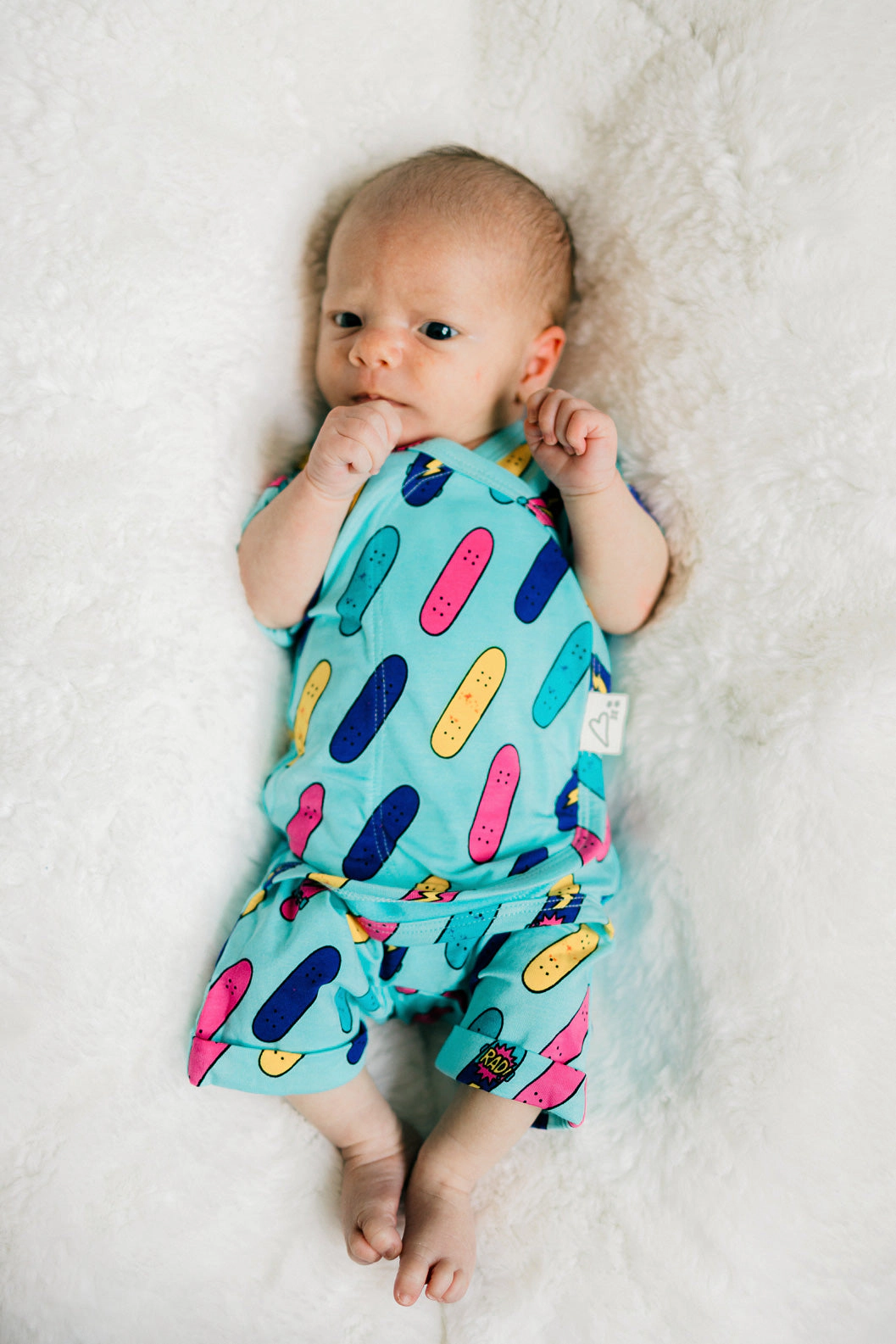 Bonsie Skin to Romper - Tiny Tricks Blue