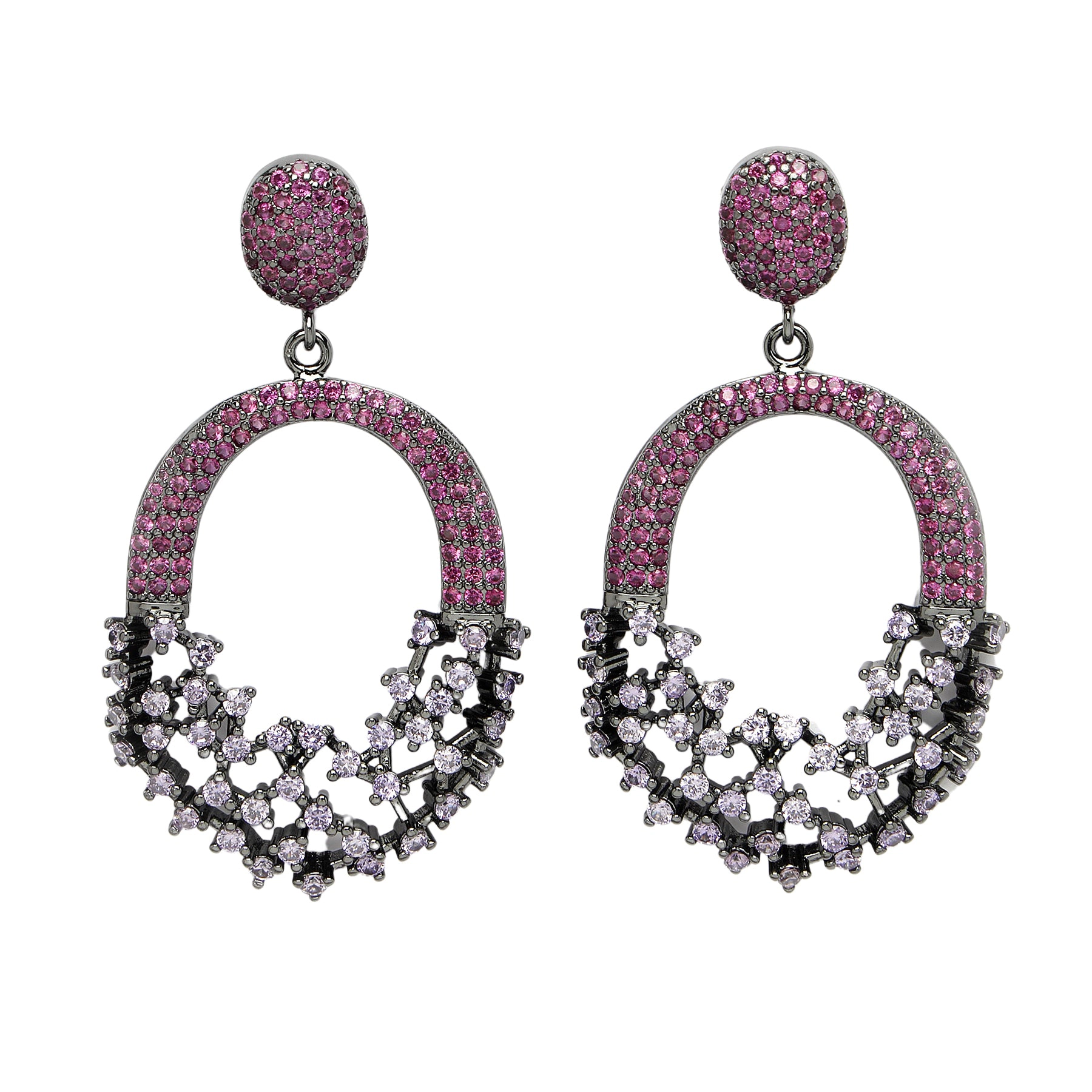 AGP PARIS Womens Diva Sparkling Red Hollow-Out Zirconia Drop Earrings