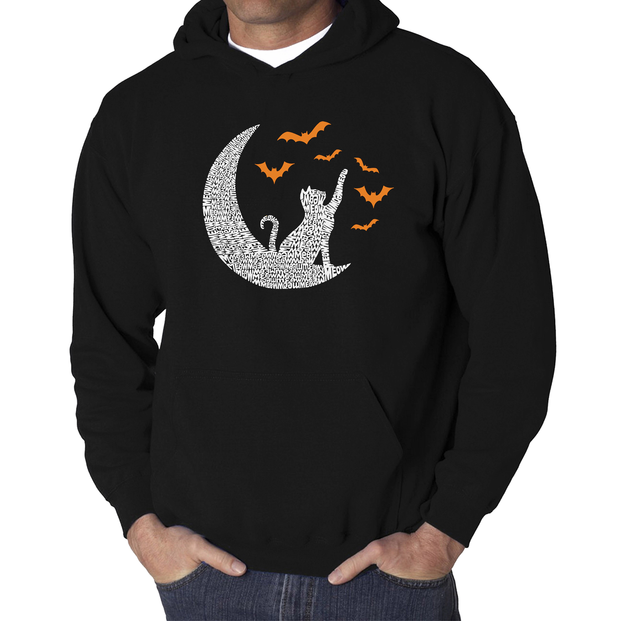 LA Pop Art Lunar Bats - Men's Word Hooded Sweatshirt