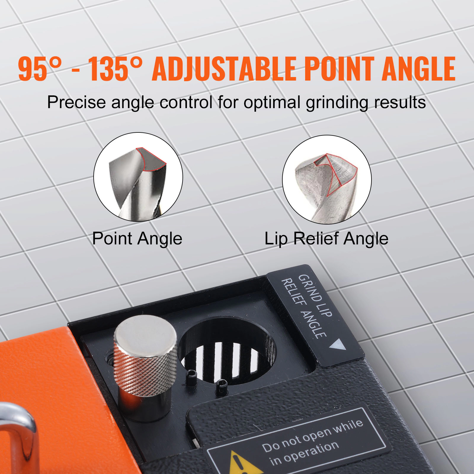 HONGGE Drill Bits Sharpener, Grinder Sharpener, Point Angle Adjustable Drill Bit Re-Sharpener