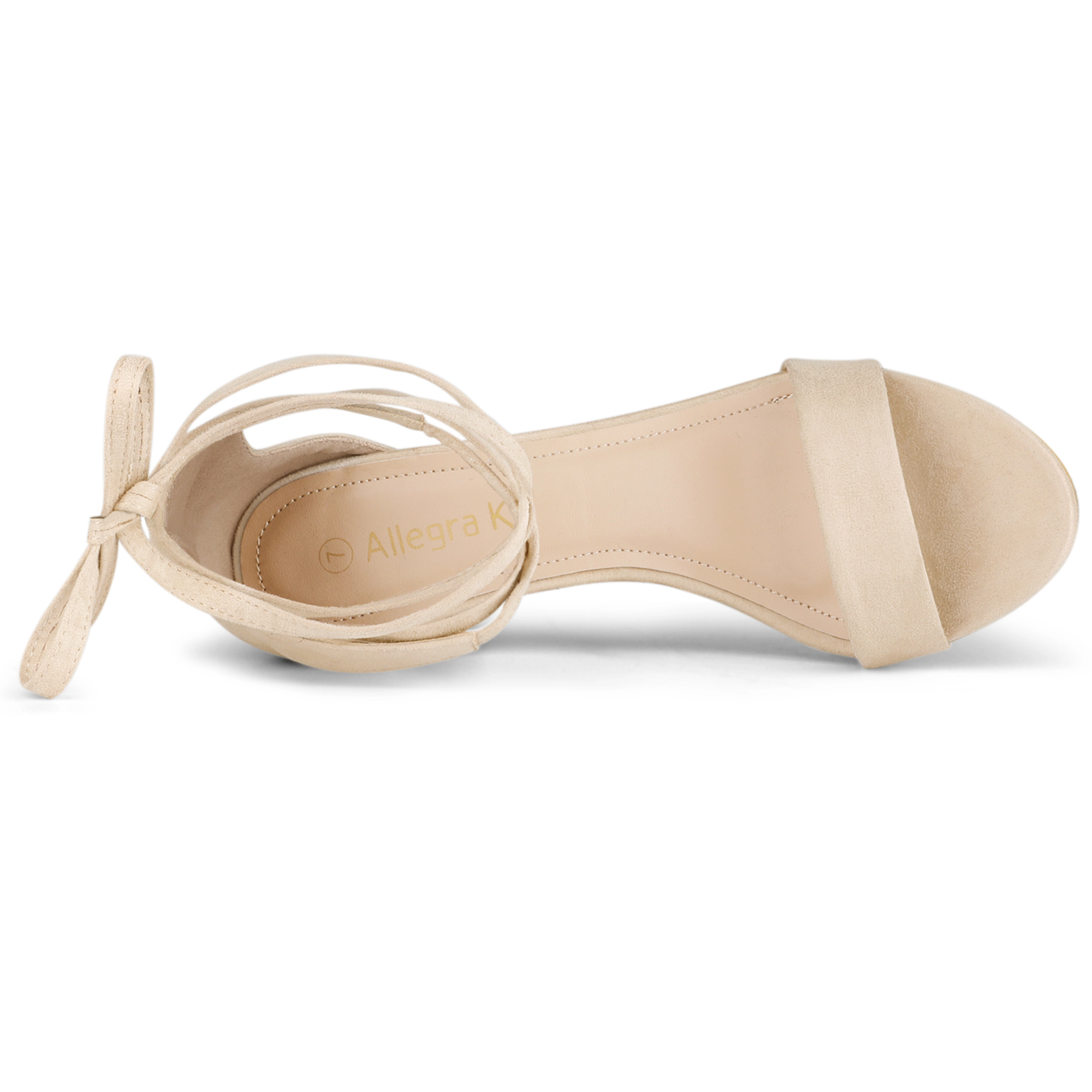 BLISSFUL STEP Women's Kitten Heel Lace Up Sandals