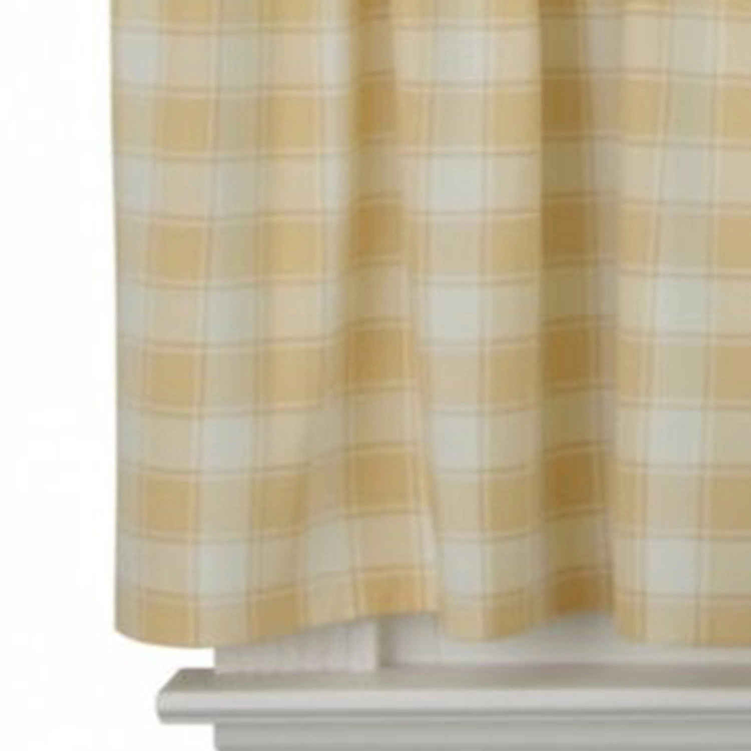 ELLIS 50% Polyester 50% Cotton Country Check Tailored With 1.5" Rod Pocket Tiers 56" x 24" Butter