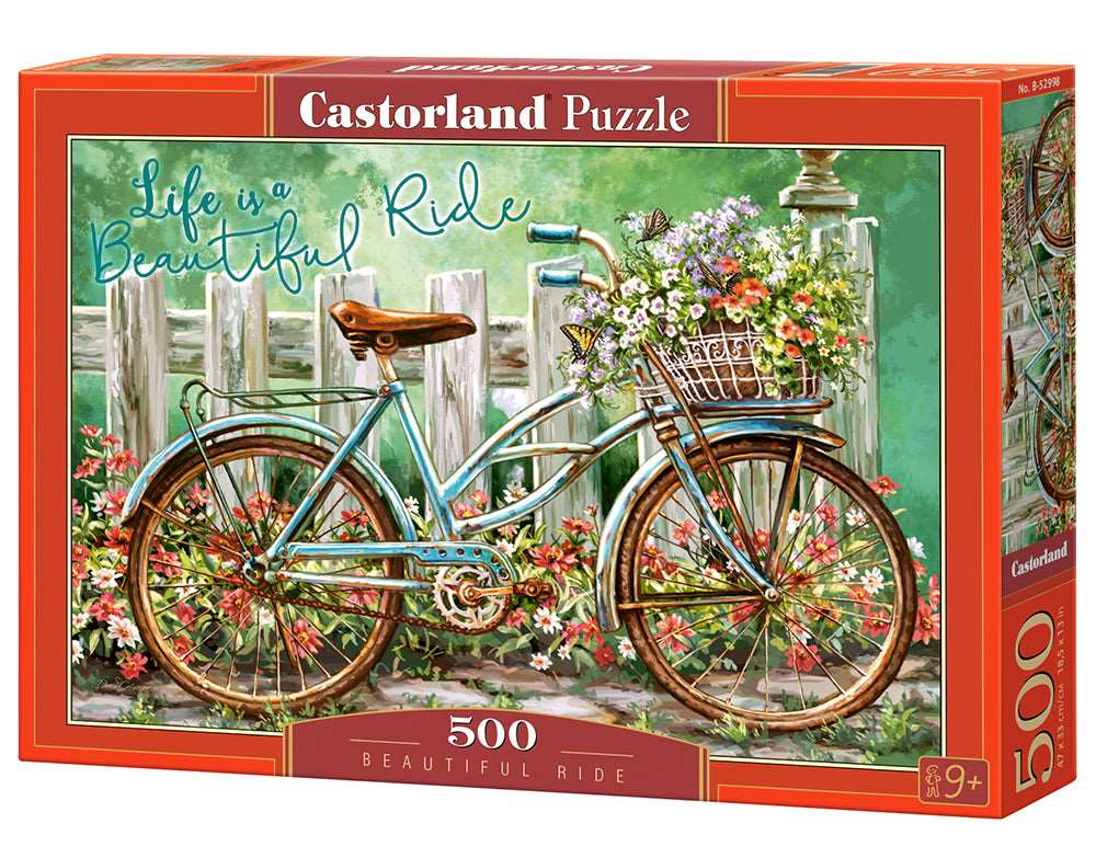 CASTORLAND 500 Piece Jigsaw Puzzle, Beautiful Ride, Bicycle, Art Puzzle, B-52998