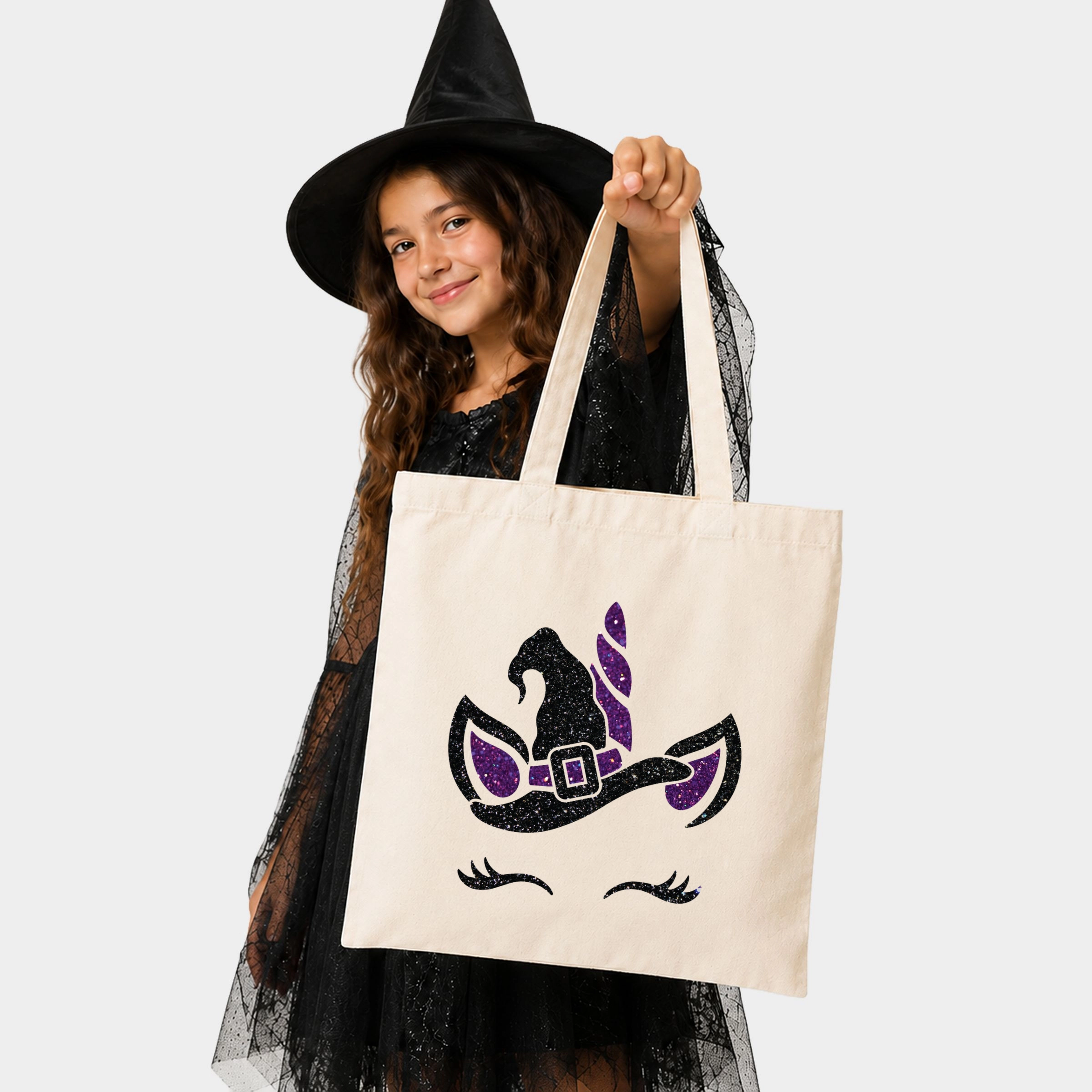 Simply Sage Market - Canvas Tote - Unicorn Witch Glitter