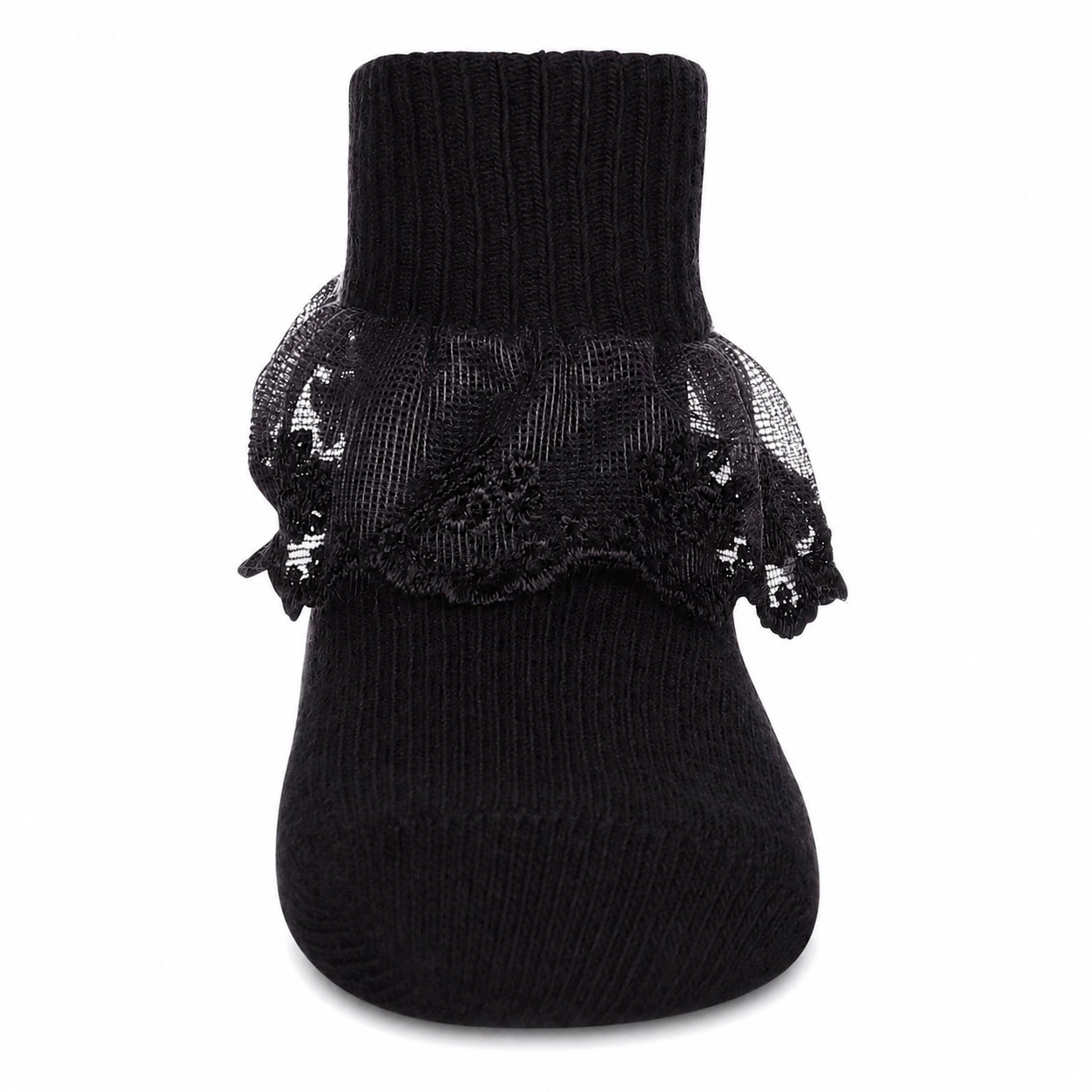 Memoi Classic Lace Girls Ruffle Anklet Socks