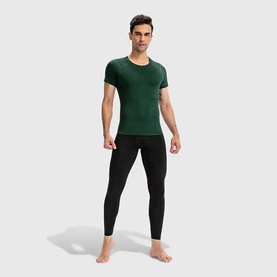 Anna-Kaci Men's Short Sleeve Compression Top with Moisture-Wicking Stretch Fabric for Performance and Training