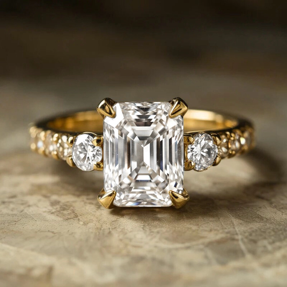 Classic 4-Prong Zirconia Engagement Rings for Women Elegant Wedding Ring