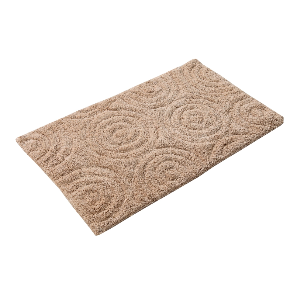 Knightsbridge Beautiful Circle Design Premium Quality Year Round Cotton With Non Skid Back Bath Rug