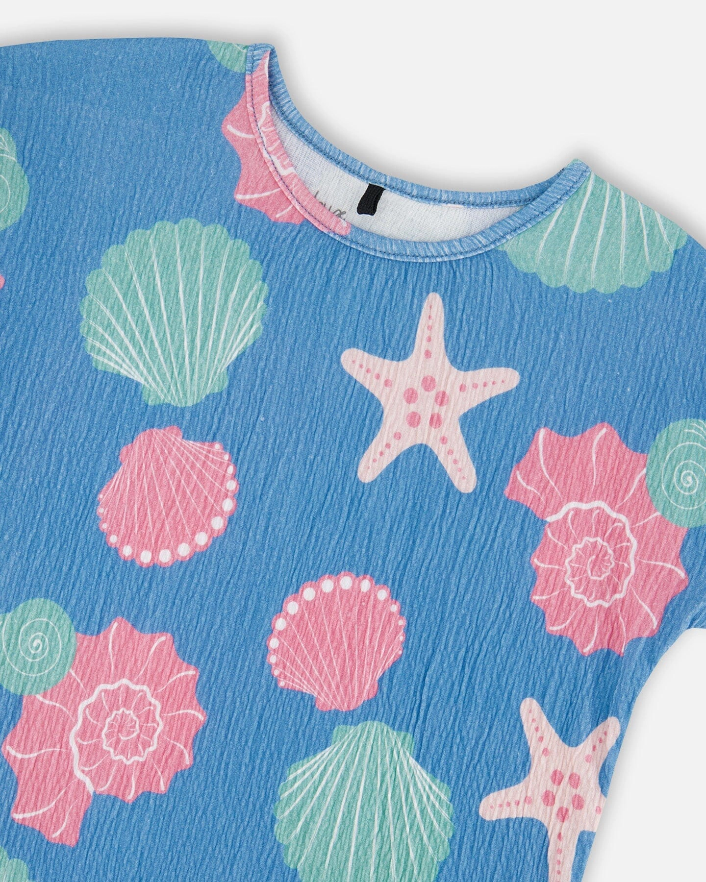 Deux par Deux Girls Crinkle Jersey T-Shirt Shell Print