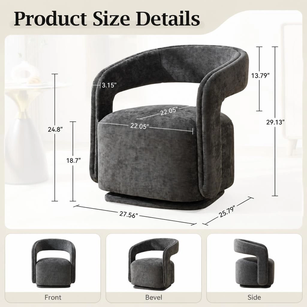 GOODSILO Comfortable Chenille Upholstered Single Accent Chair