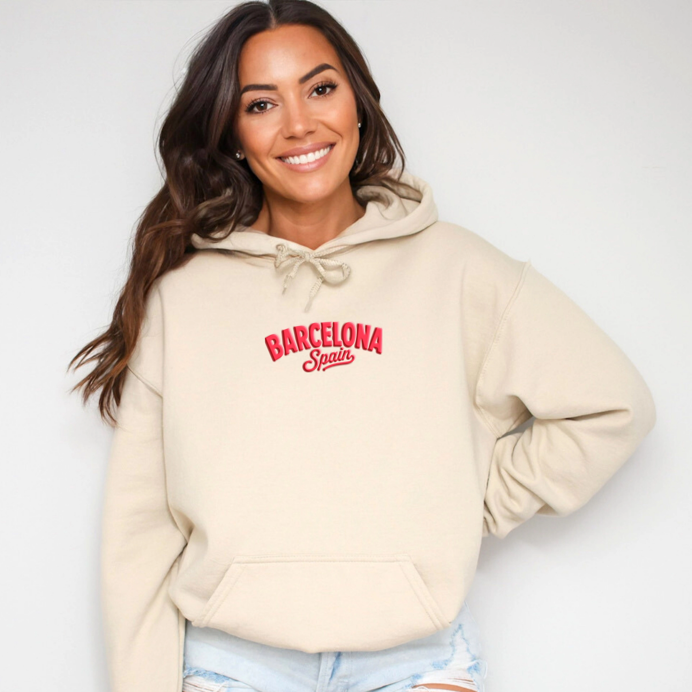 Simply Sage Market - Women's Graphic Hoodie Barcelona Vibrant Puff Print