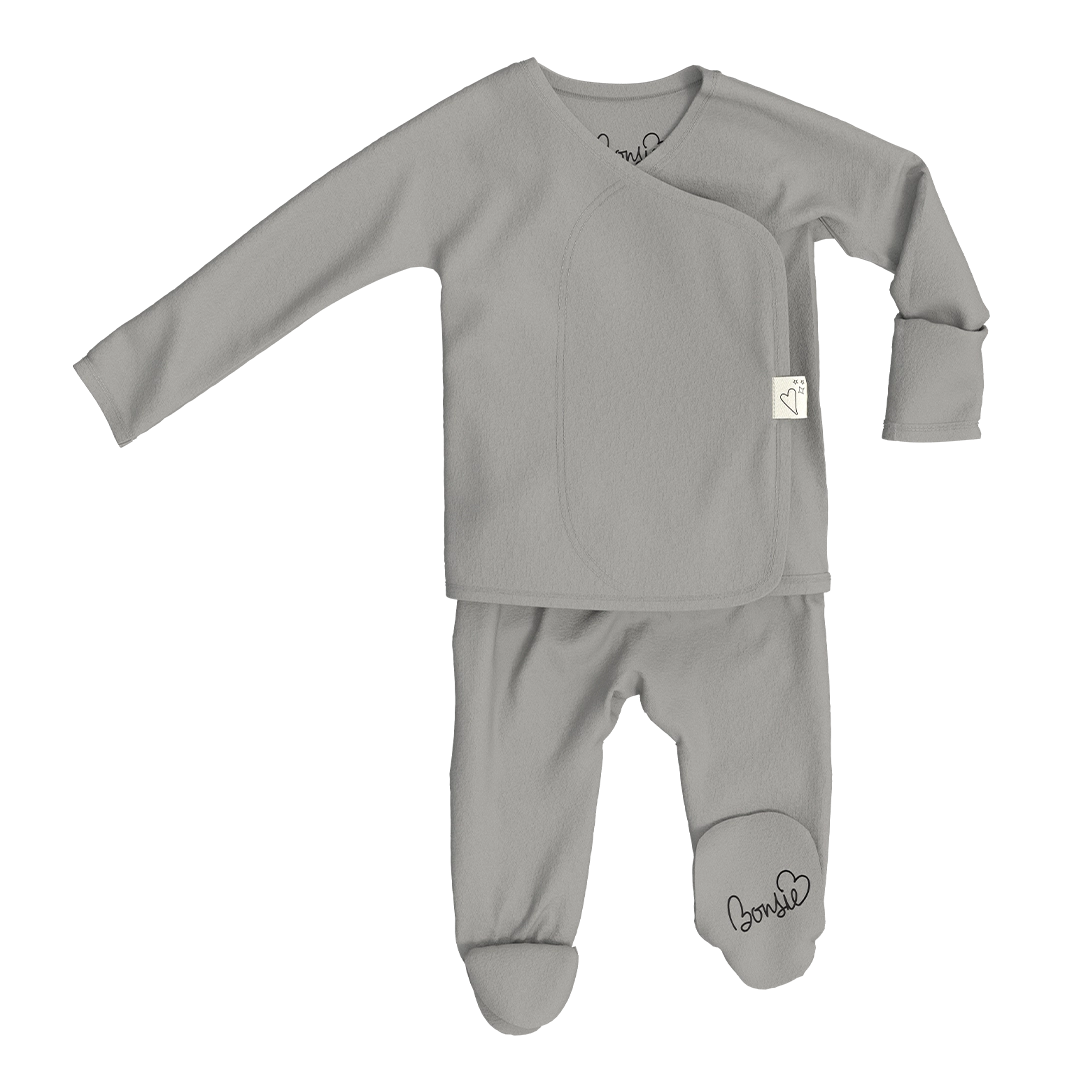 Bonsie Footie - Fog Skin-to-Skin Babywear