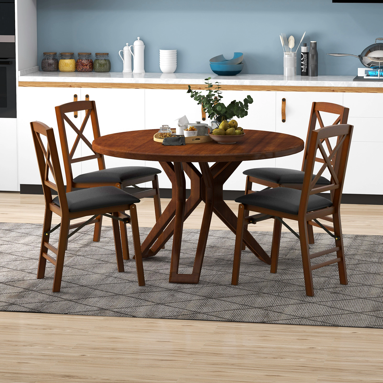 LJG Set of 2 Folding Dining Chairs with 400 LBS Capacity
