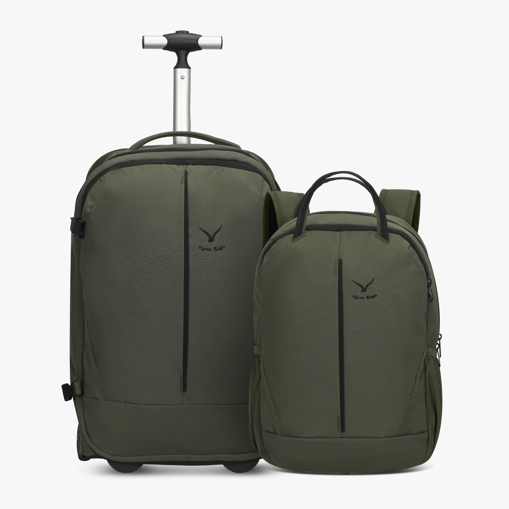 Hynes Eagle Unisex Duo 2-in-1 Rolling Travel Backpack