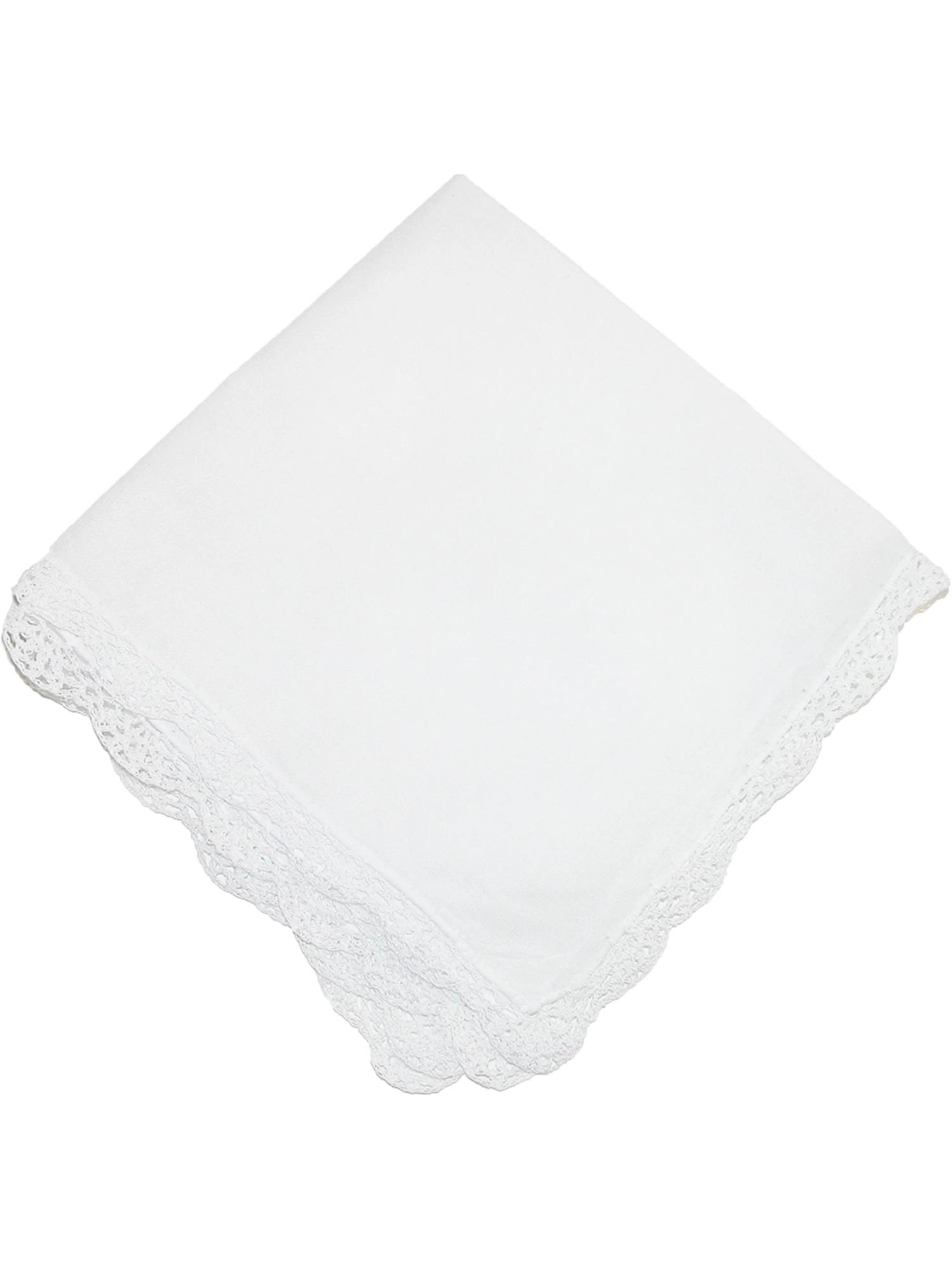CTM Women's Cotton Bonnie Lace Handkerchief