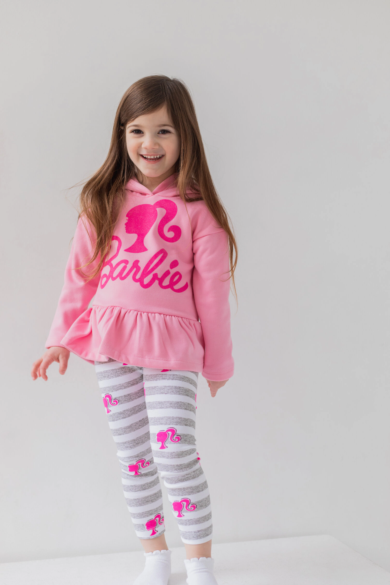 Barbie Girls' 2-Piece Fleece Hoodie and Leggings Set
