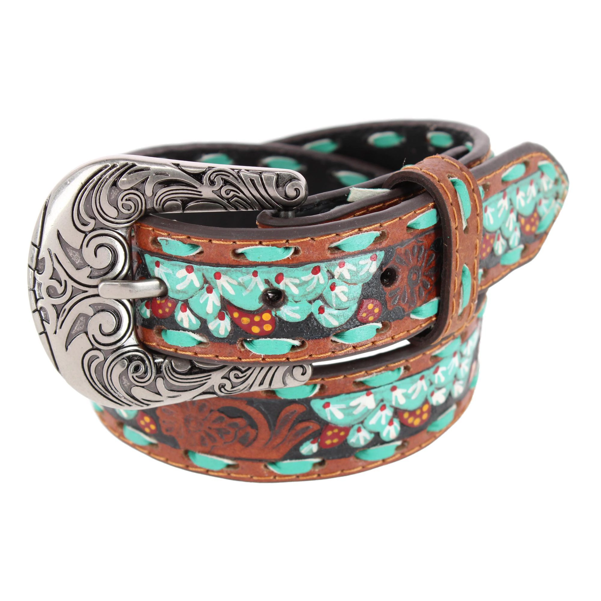 Roper Girl's 30mm Floral Tooled and Hand Painted Leather Belt
