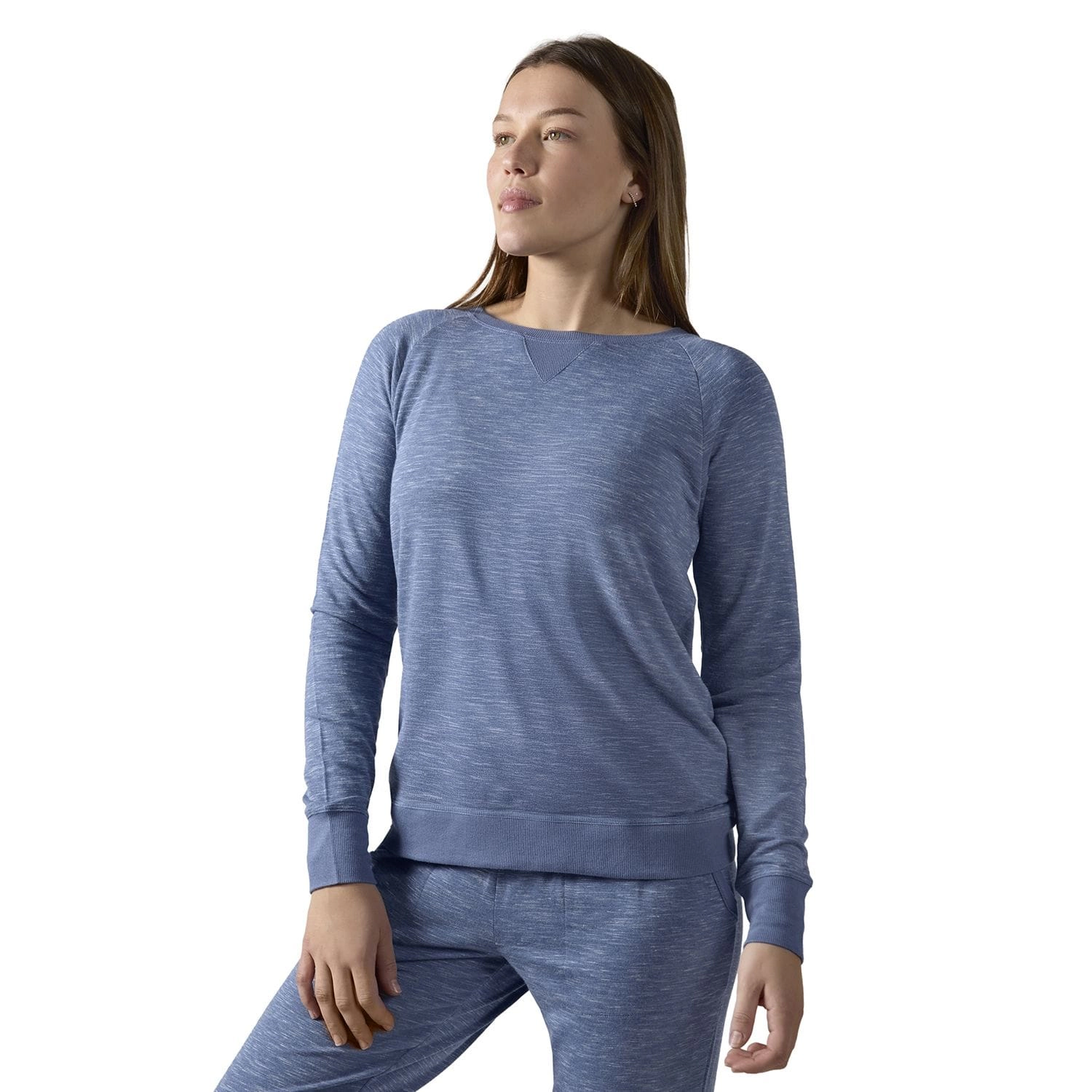 Memoi Women's Space Dye Bamboo Blend Baby Terry Pullover