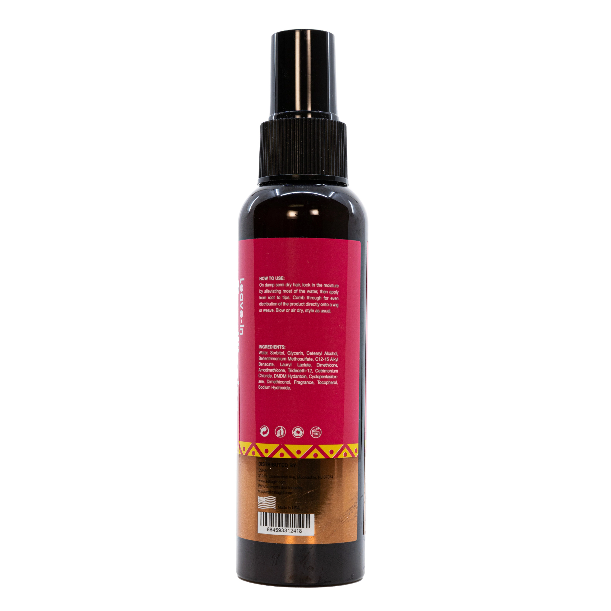 Esha Unisex Leave-In Detangler for human and synthetic hair pieces Wig & Weave Leave-In Conditioning Detangler