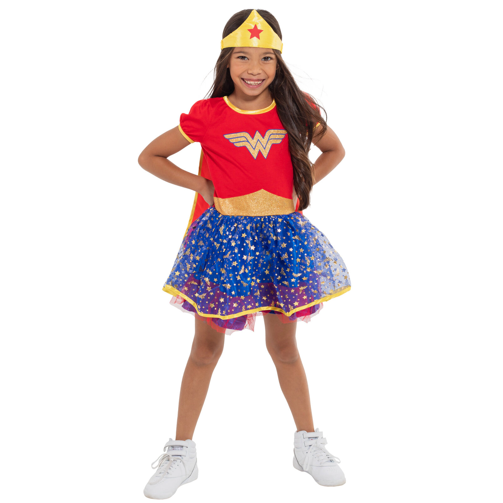 Warner Bros. Justice League Wonder Woman Girls' Costume Dress Cape and Headband Set
