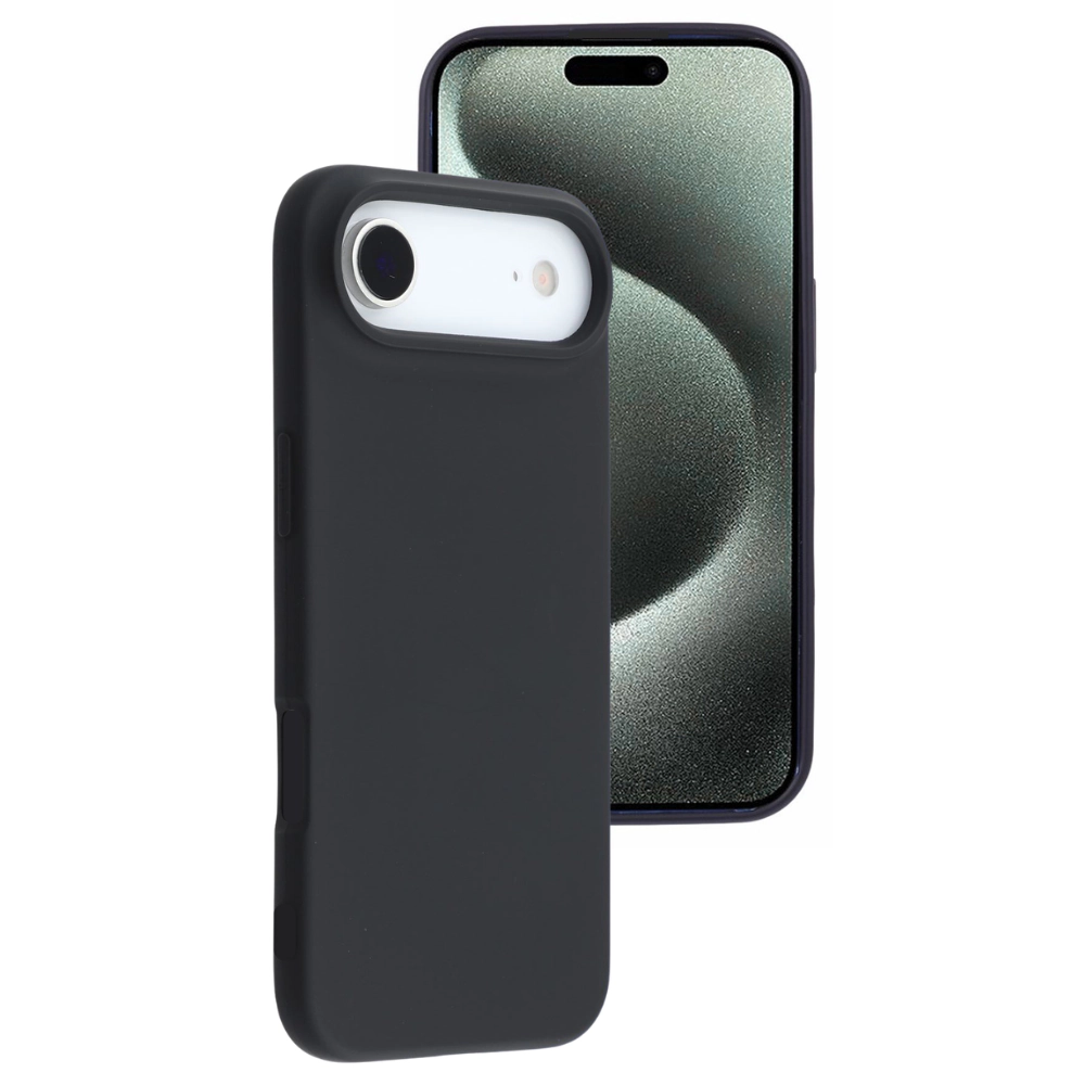 Qixxronics for iPhone 17 Air Silicone Case Black Shockproof Slim Design Phone Case Cover