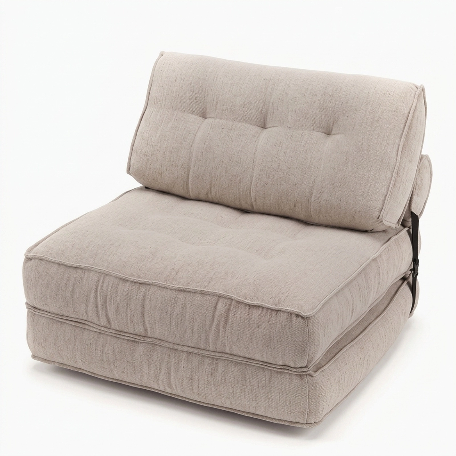 SUGIFT 3-in-1 Folding Chenille Accent Chair Sofa Lounger and Convertible Bed Set of 2 352-lb Capacity Beige